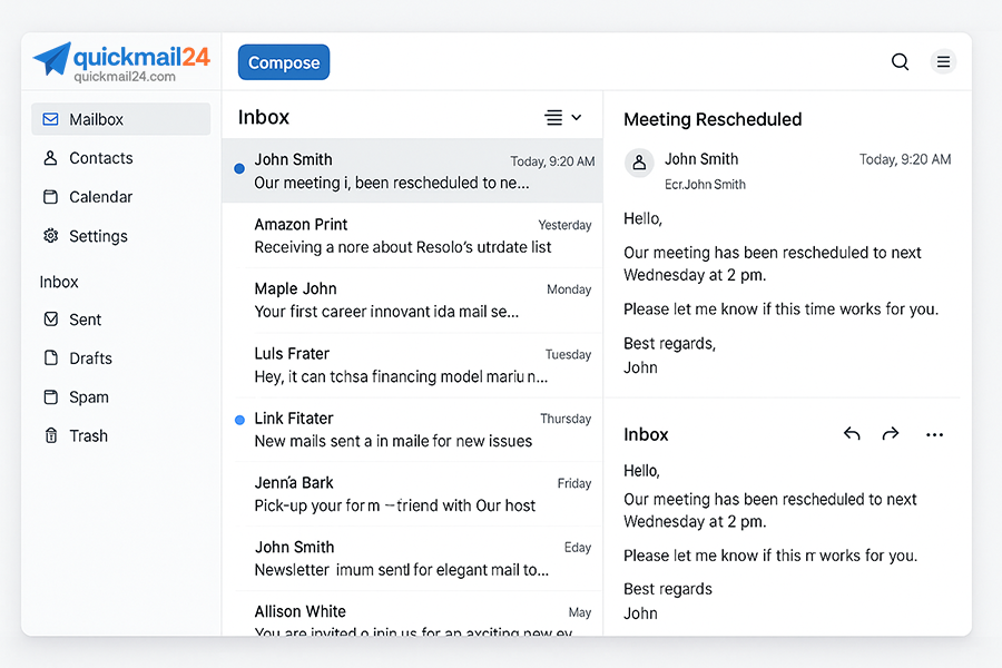 Webmail Interface Screenshot